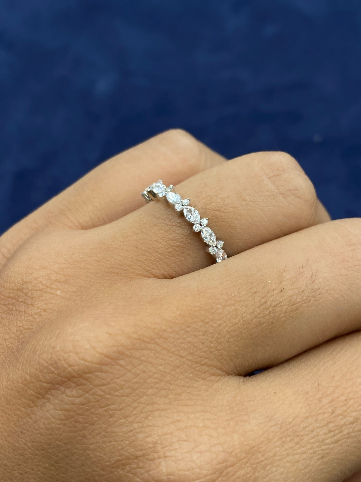 14K Gold Marquis Lab Diamond Ring Band - additional product view 3