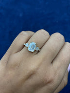 14K Gold Circle and Emerald Cut Lab Diamond Engagement Ring - additional product view 7