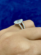 14K Gold Thick Pear Cut Lab Diamond Engagement Ring - additional product view 3