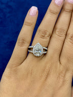 14K Gold Thick Pear Cut Lab Diamond Engagement Ring - additional product view 5