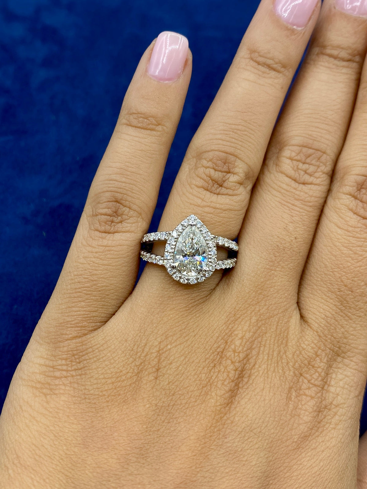 14K Gold Thick Pear Cut Lab Diamond Engagement Ring - additional product view 5