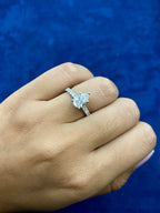 14K Gold Teardrop Engagement Ring Lab Diamonds - additional product view 2