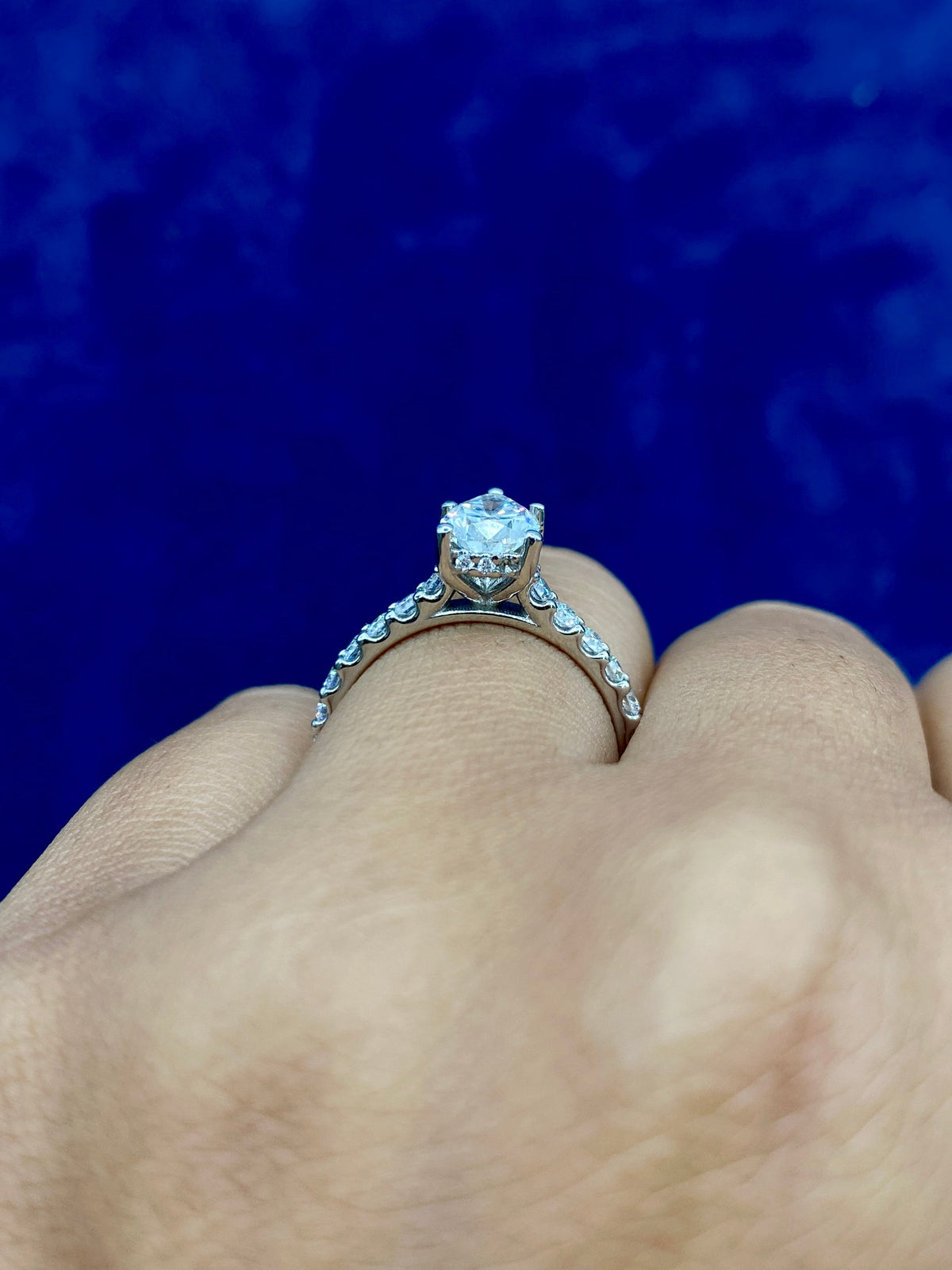 14K Gold Teardrop Engagement Ring Lab Diamonds - additional product view 4