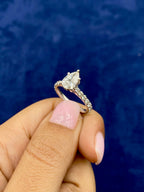 14K Gold Teardrop Engagement Ring Lab Diamonds - additional product view 7