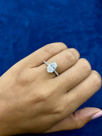 14K Gold Oval Cut Fancy Lab Diamond Engagement Ring - additional product view 2