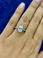14K Gold Oval Cut Fancy Lab Diamond Engagement Ring - additional product view 5