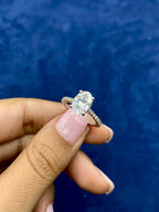 14K Gold Oval Cut Fancy Lab Diamond Engagement Ring - additional product view 6