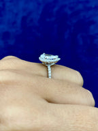 14K Gold Pear Cut Halo Lab Diamond Engagement Ring - additional product view 3