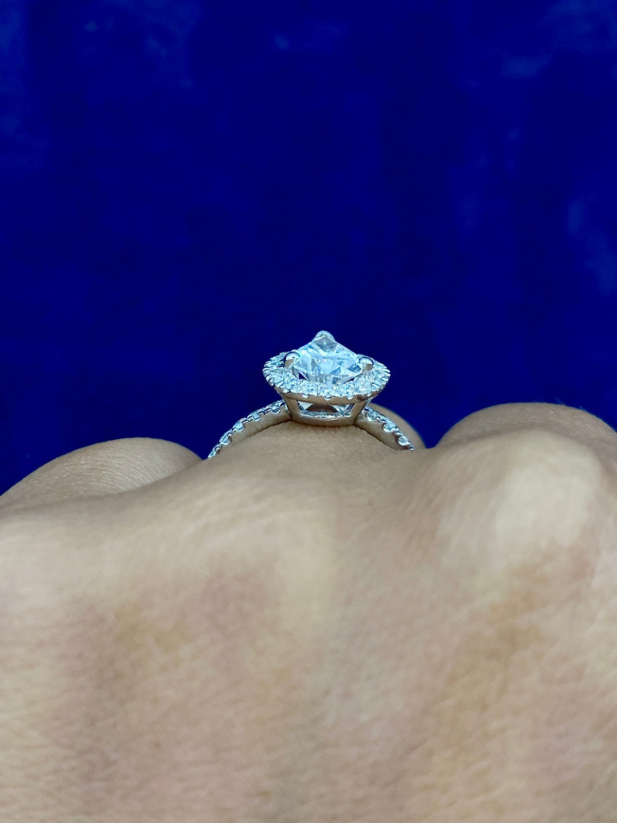 14K Gold Pear Cut Halo Lab Diamond Engagement Ring - additional product view 4