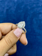 14K Gold Pear Cut Halo Lab Diamond Engagement Ring - additional product view 6
