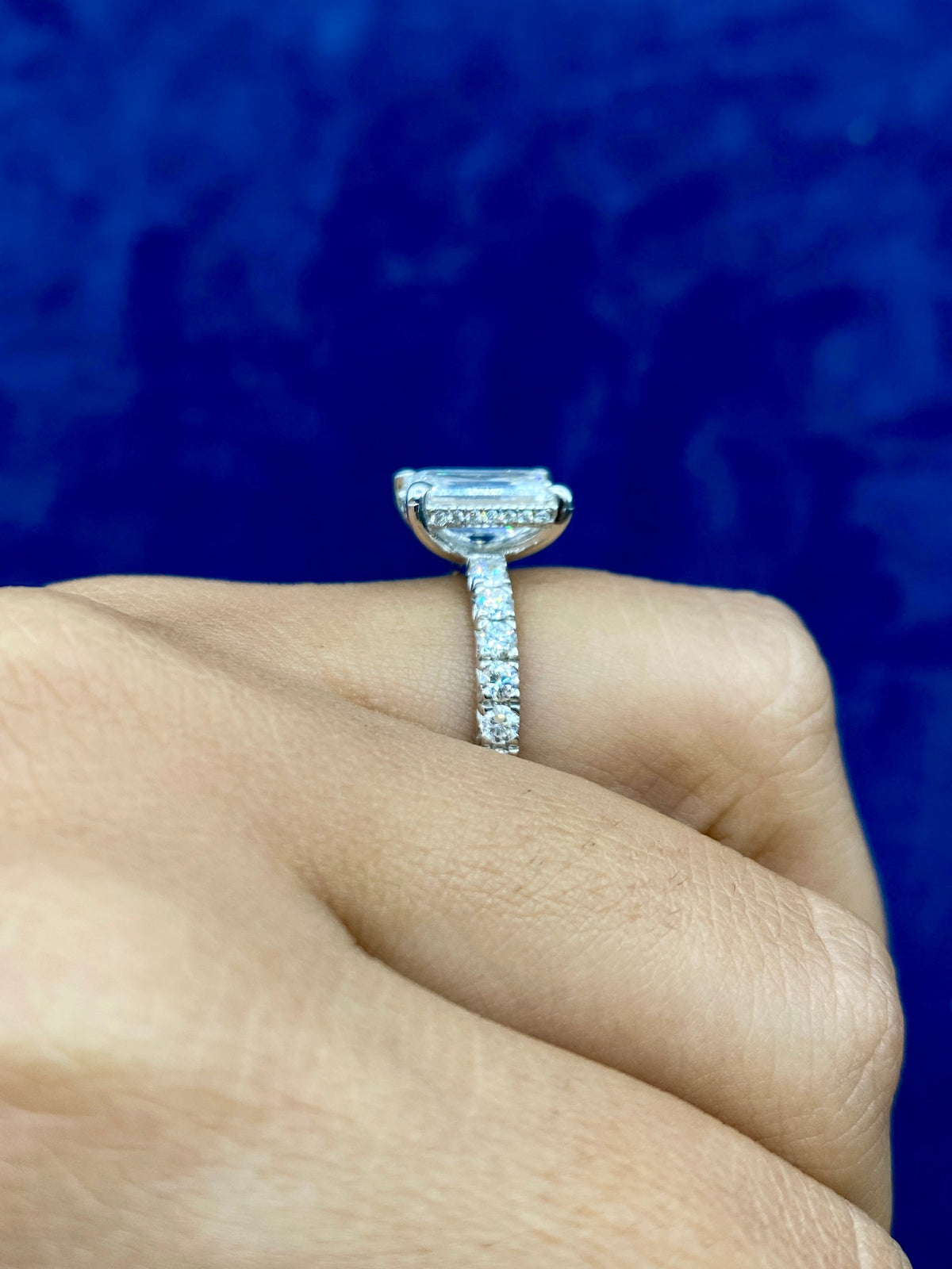 14K Gold Elegant Emerald Cut Lab Diamond Engagement Ring - additional product view 3