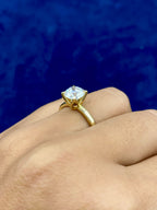 14K Gold Circle Stone Lab Diamond Engagement Ring - additional product view 3