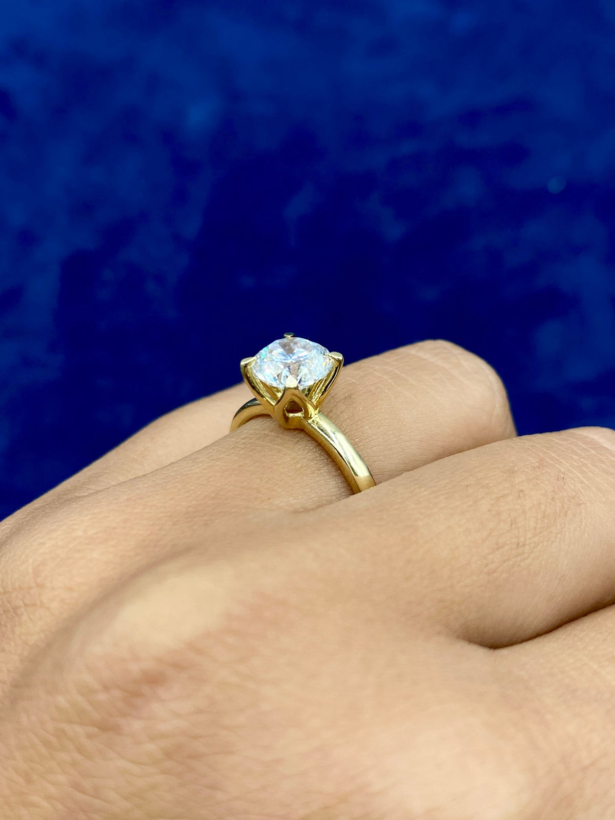 14K Gold Circle Stone Lab Diamond Engagement Ring - additional product view 3