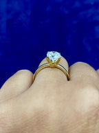 14K Gold Circle Stone Lab Diamond Engagement Ring - additional product view 4