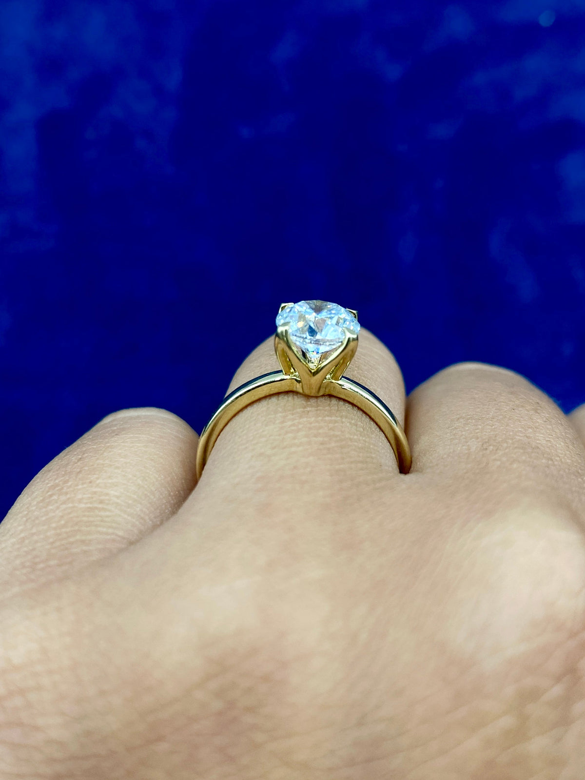 14K Gold Circle Stone Lab Diamond Engagement Ring - additional product view 4