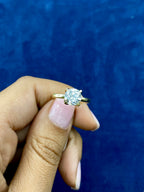 14K Gold Circle Stone Lab Diamond Engagement Ring - additional product view 6