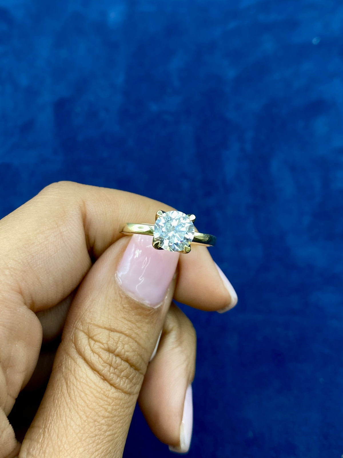 14K Gold Circle Stone Lab Diamond Engagement Ring - additional product view 6