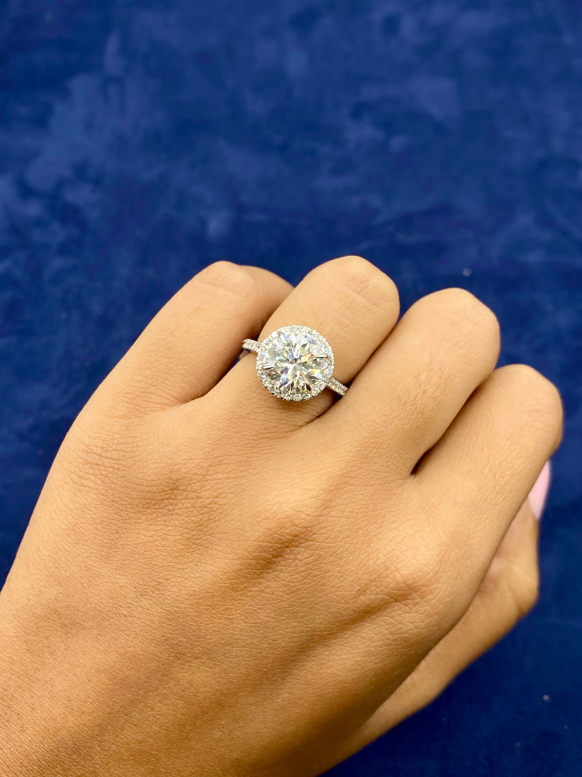 14K Gold Round Halo Lab Diamond Ring - main product photo