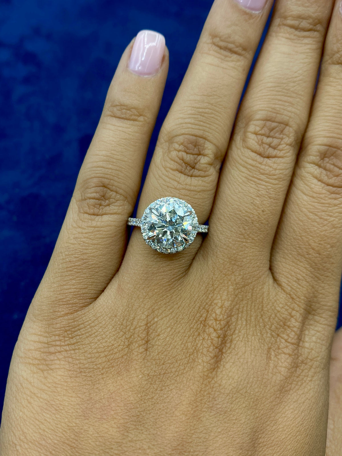14K Gold Round Halo Lab Diamond Ring - additional product view 4