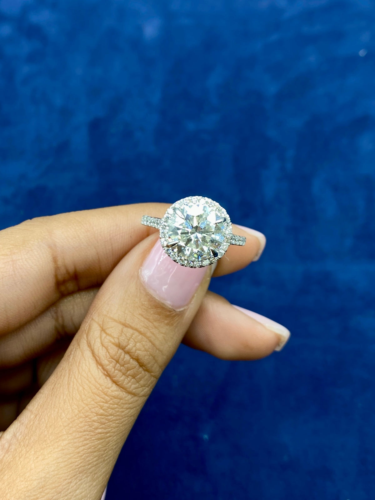 14K Gold Round Halo Lab Diamond Ring - additional product view 5
