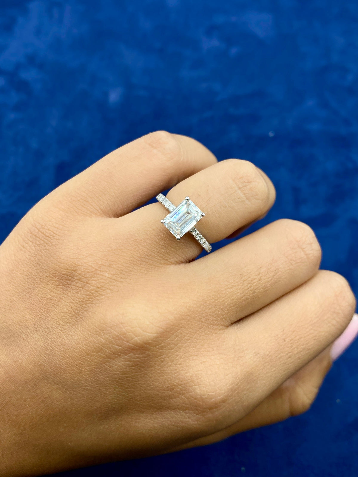 14K Gold Emerald Cut Lab Diamonds Ring - main product photo