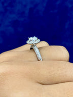 14K Gold Circle Cut Halo Lab Diamond Engagement Ring - additional product view 3