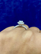 14K Gold Circle Cut Halo Lab Diamond Engagement Ring - additional product view 4