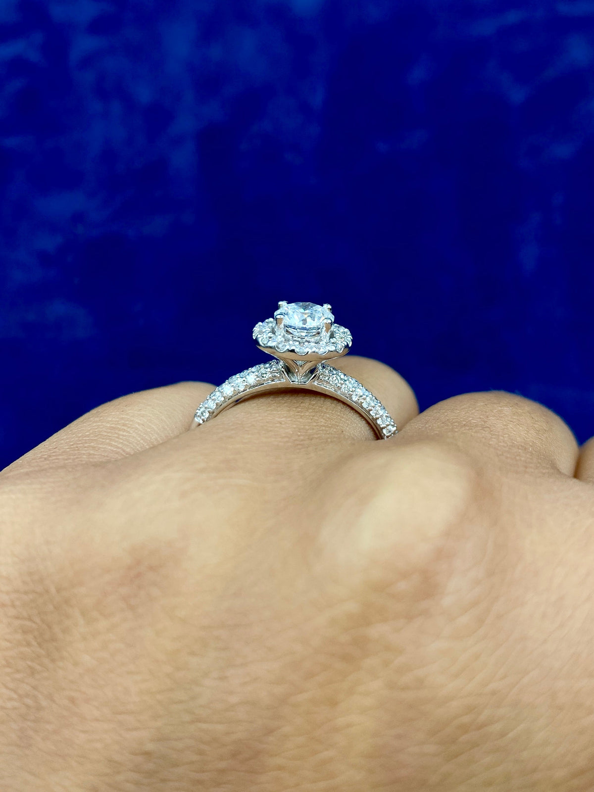 14K Gold Circle Cut Halo Lab Diamond Engagement Ring - additional product view 4