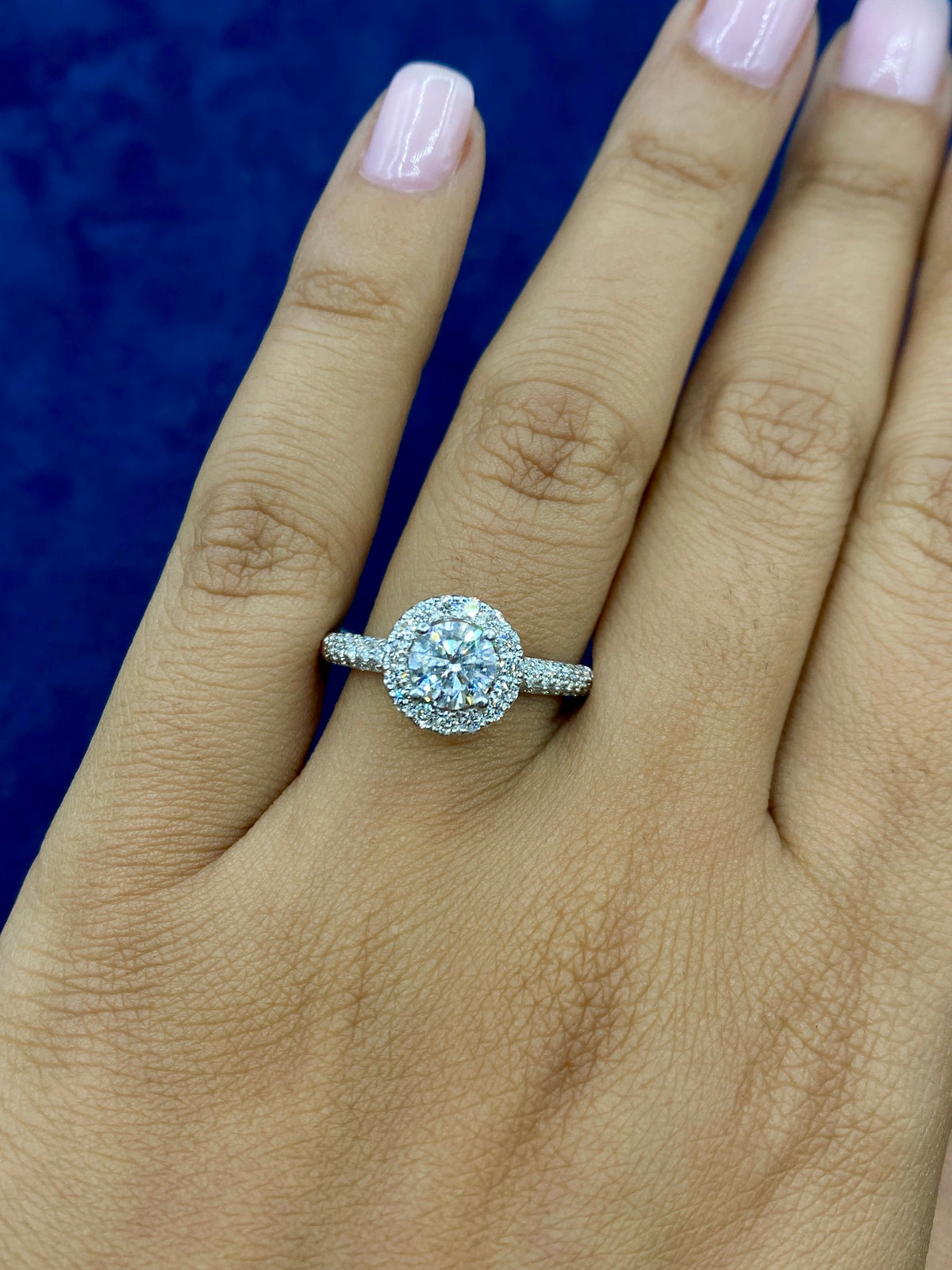 14K Gold Circle Cut Halo Lab Diamond Engagement Ring - additional product view 5