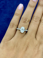 14K Gold Oval Shape Lab Diamonds Ring - additional product view 4