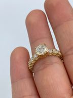 14K Gold Stacked Diamond Ring in yellow gold - close-up product photo