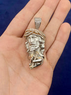 14K Gold Custom Jesus and Cross Pendant - additional product view 2