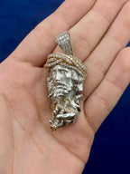 14K Gold Custom Jesus and Cross Pendant - additional product view 5