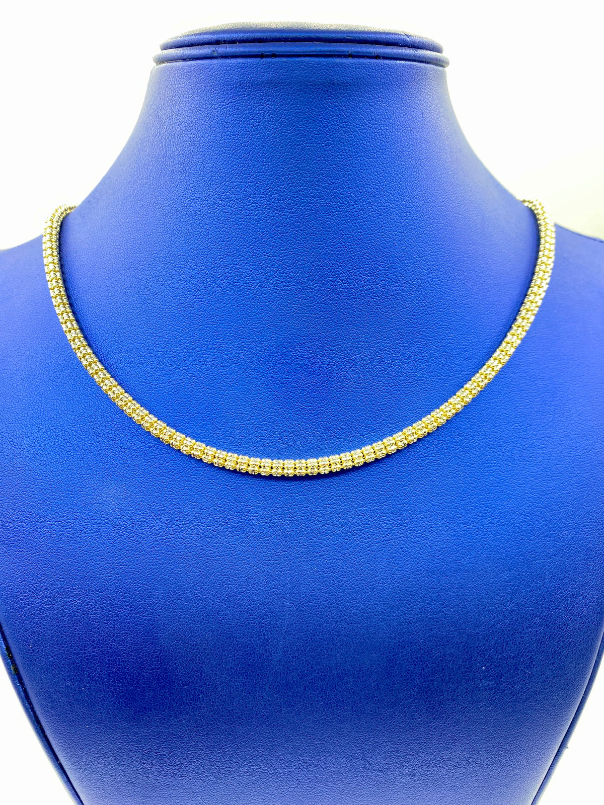 14K Gold 4.5mm Ice Chain in gold, 18" - close-up product photo