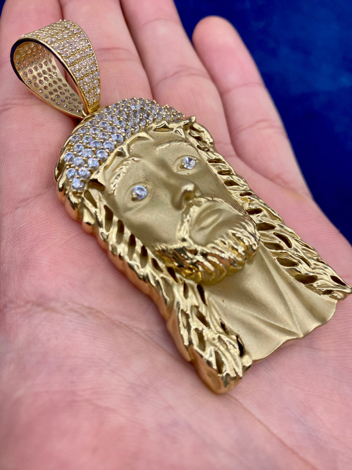 14K Gold XL Jesus Head Pendants - additional product view 4
