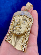 14K Gold XL Jesus Head Pendants - additional product view 5