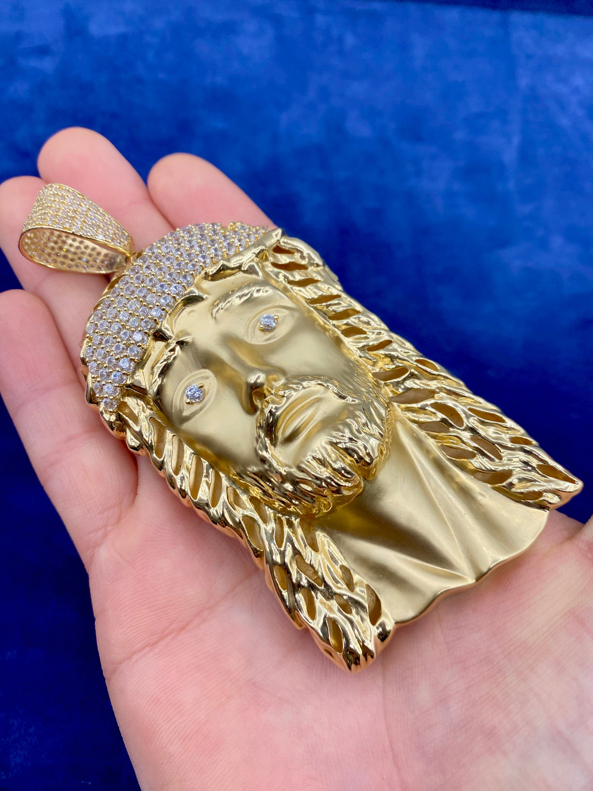 14K Gold XL Jesus Head Pendants - additional product view 6