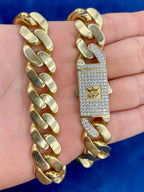 14K Gold 15.1mm Cuban Link CZ Chain - additional product view 7