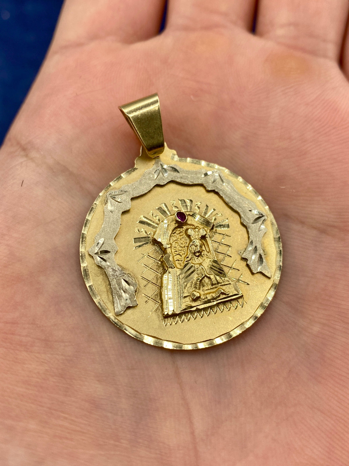 14K Gold Caridad Del Cobre Pendant - additional product view 3