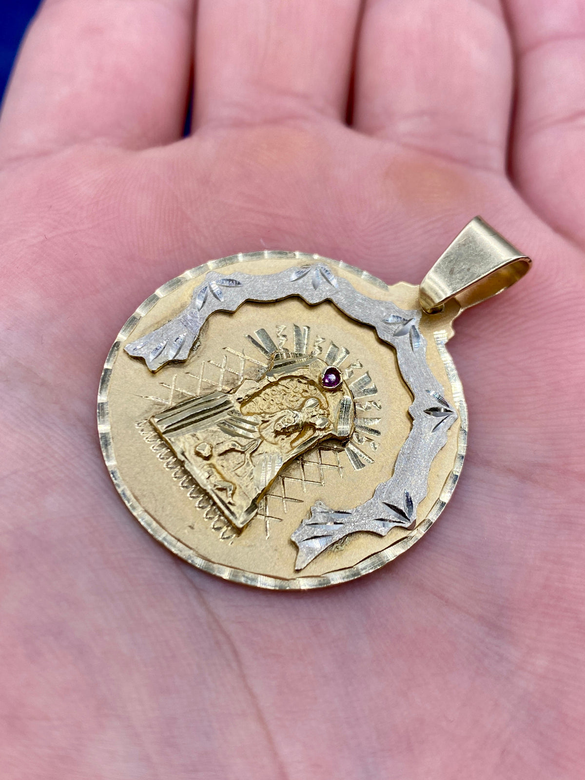 14K Gold Caridad Del Cobre Pendant - additional product view 4