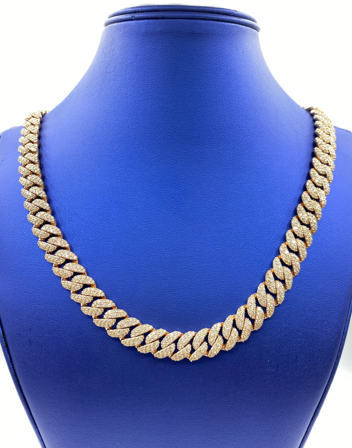 10K Gold and Diamond 12.4mm Cuban Link Chain - additional product view 2