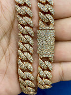 10K Gold and Diamond 12.4mm Cuban Link Chain - additional product view 5