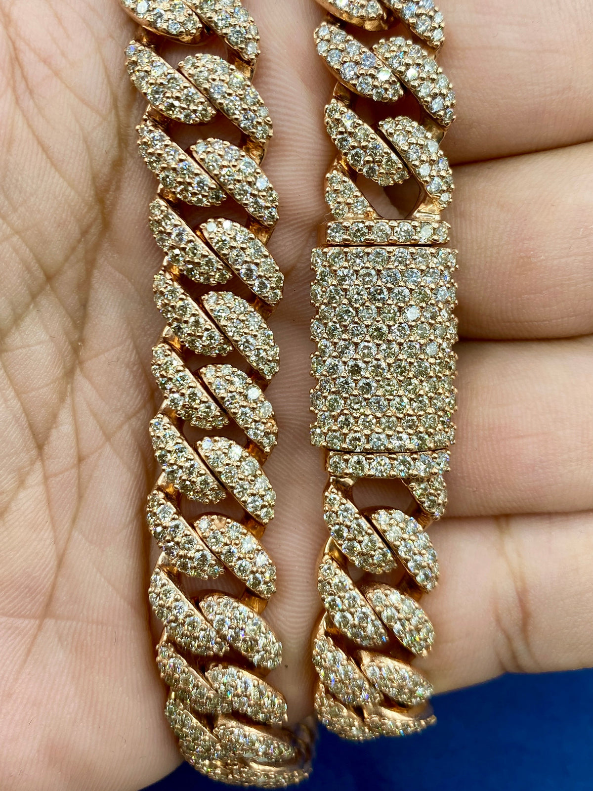 10K Gold and Diamond 12.4mm Cuban Link Chain - additional product view 5