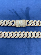10K Gold and Diamond 12.4mm Cuban Link Chain - additional product view 6