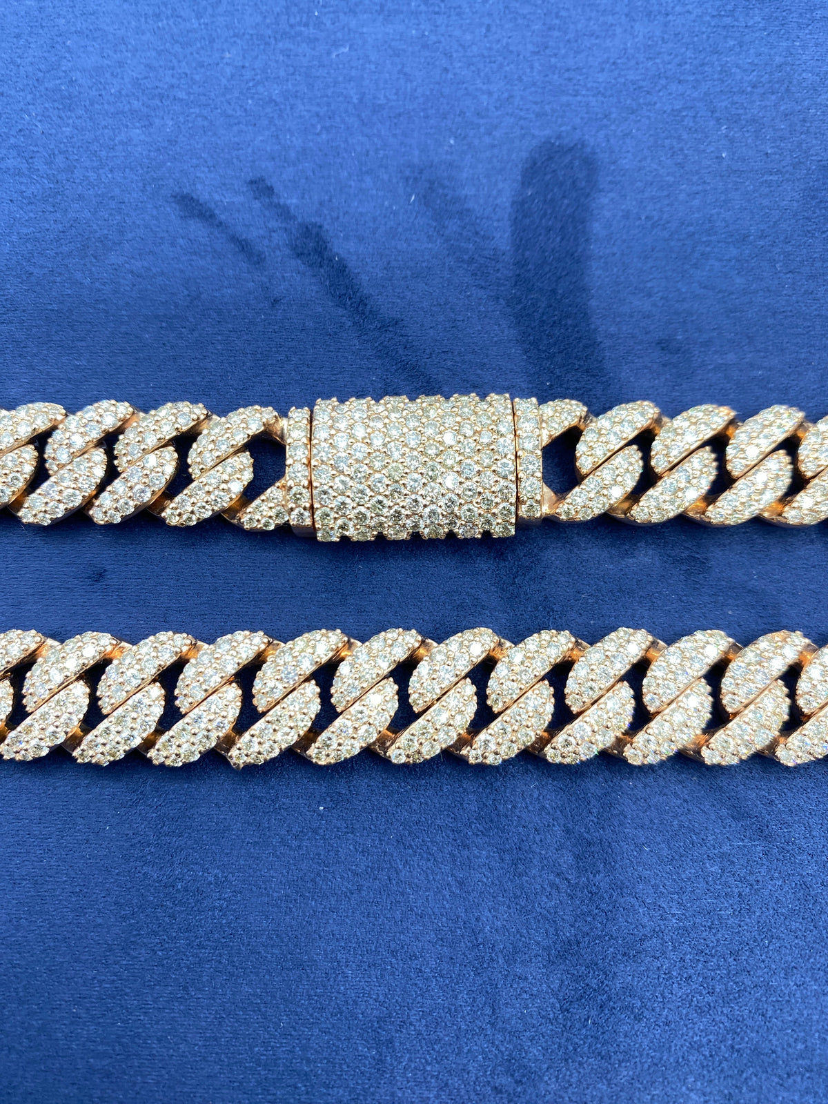 10K Gold and Diamond 12.4mm Cuban Link Chain - additional product view 6