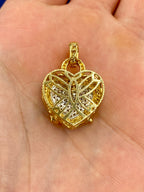 18K Gold Regal Heart Diamond Pendant - additional product view 5
