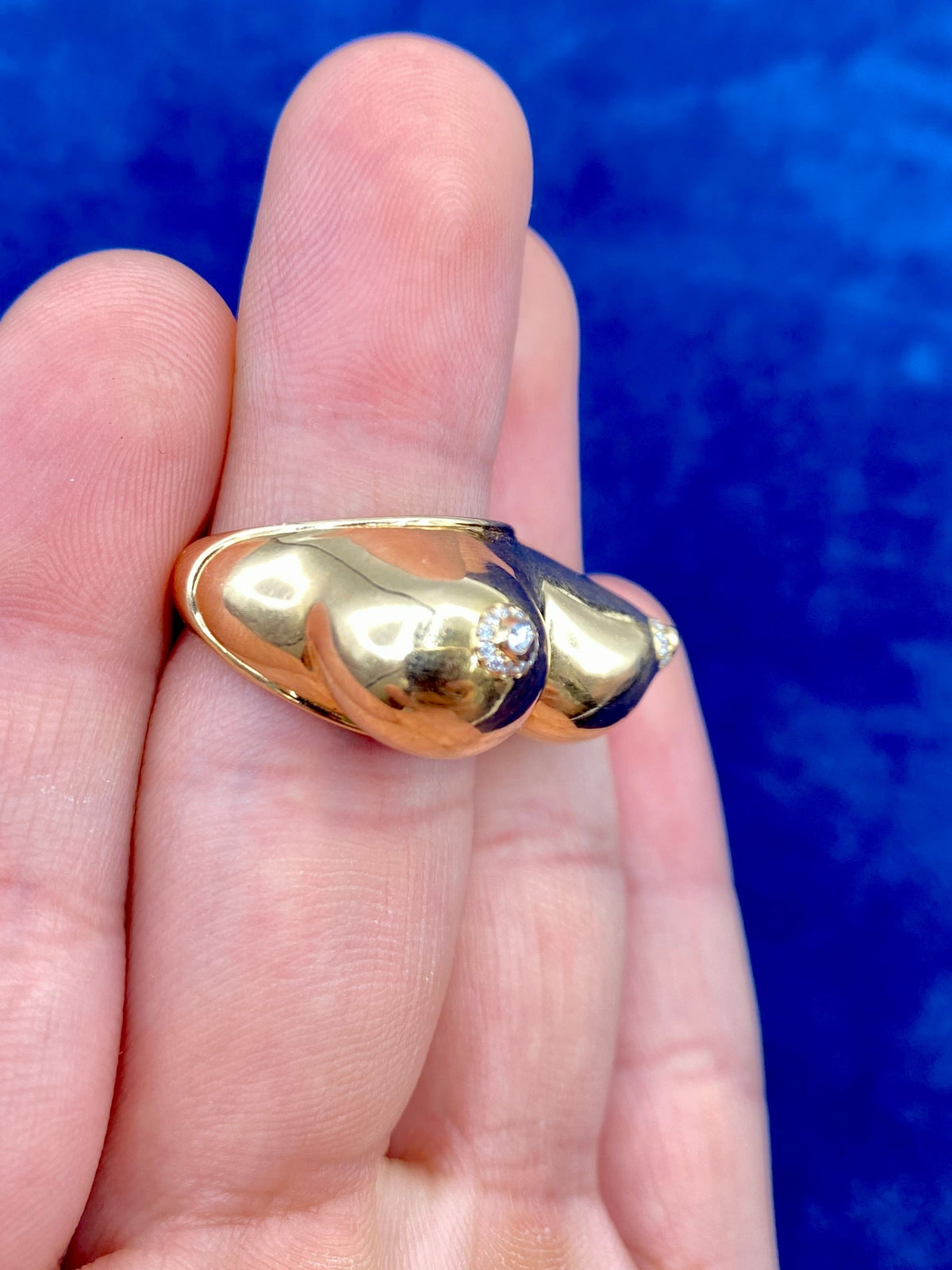 18K Gold Custom Boob Titty Diamond Ring - additional product view 5