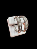 14K Gold Large Baguette Square Style Hoop Diamond Earrings - additional product view 5