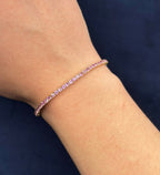 14K Gold Stunning Pink Tourmaline Tennis Diamond Bracelet - additional product view 2