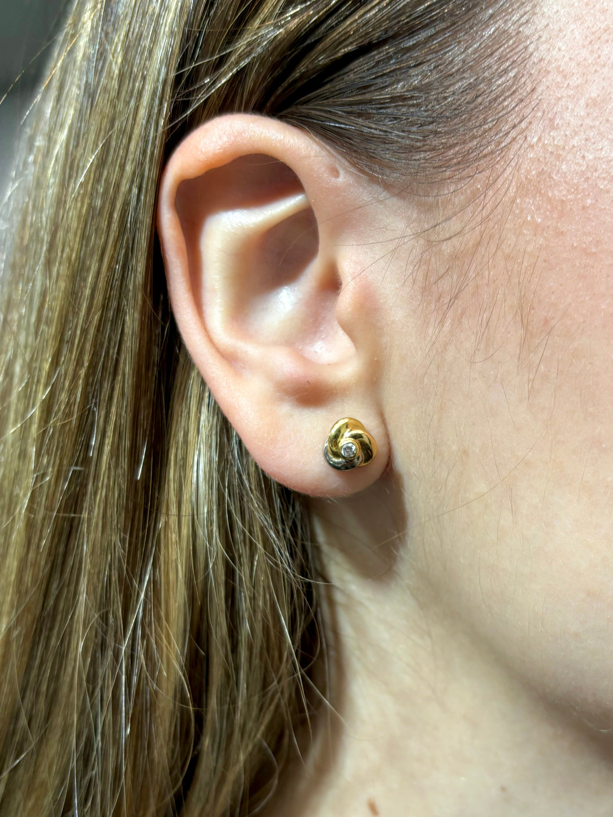 18K Gold Diamond Cartier Earrings - additional product view 2